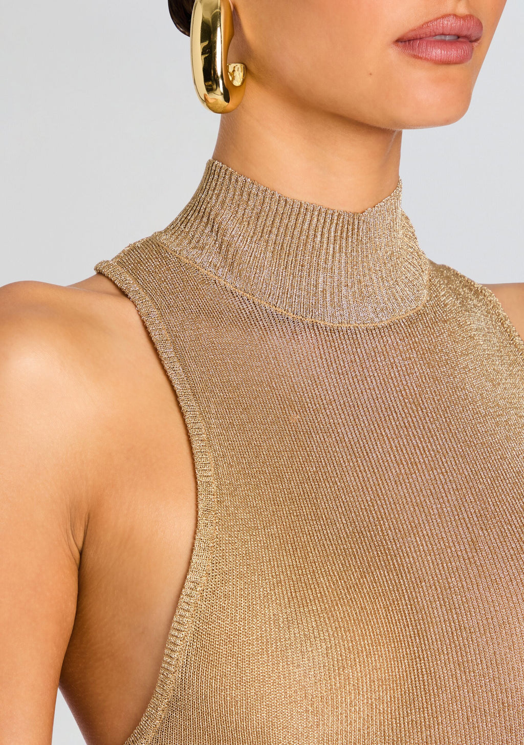 Gio Metallic Knit Mini Dress